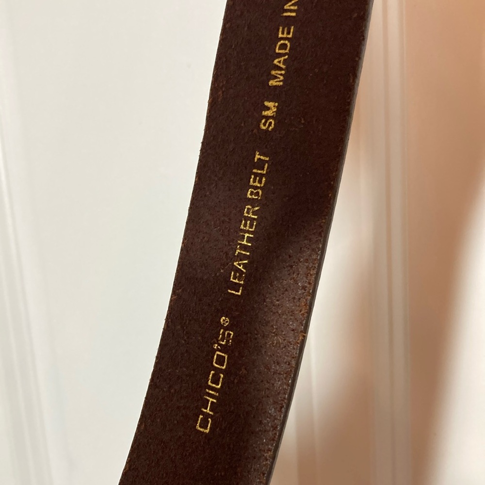 Chico’s Brown Leather Adjustable Belt - Picture 4 of 13